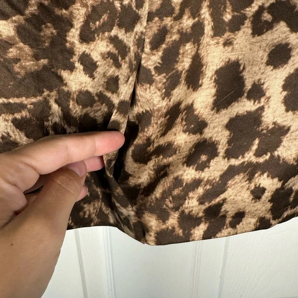 Club Monaco Satin Leopard Jackie Skirt Jupe Cocoa Brown Size 4 NWT - Picture 10 of 11